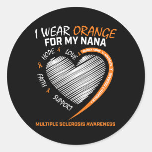 Adesivo Redondo Vista Orange Nana Multiple Sclerose Products Ms Aw