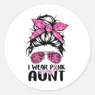 Adesivo Redondo Vista Rosa Para Minha Tia Mensageiro Cancer De Mam