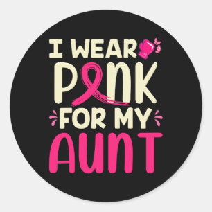 Adesivo Redondo Vista Rosa Para Minha Tia, Minha Tia, Cancer De Ma