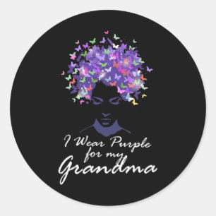 Adesivo Redondo Vista Roxo Para Minha Avó Apoiar Alzheimerheimer