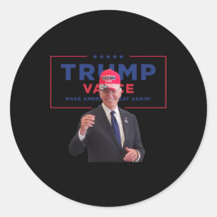 Adesivo Redondo Visto Biden Mega Boné Trump Vance Torna Americano