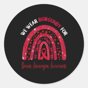 Adesivo Redondo Visto Burgundy Para Sensibilização Para O Aneurism