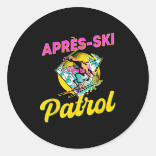 Adesivo Redondo visto da Patrulha Retro Apres-ski dos anos 90 Esqu