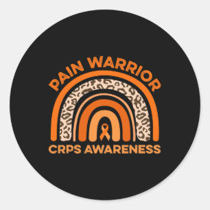 Adesivo Redondo Visto de Consciência CRPS do Guerreiro de Dor Crôn