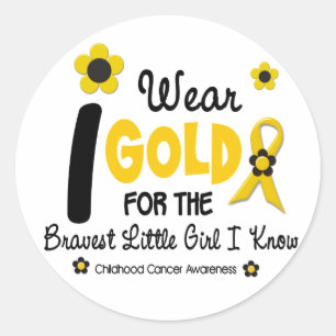 Adesivo Redondo Visto Dourado Para A Menina Mais Braventa, 12 FLOW