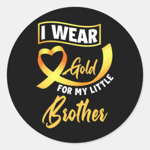 Adesivo Redondo Visto Dourado Para O Cancer Da Infância Do Meu Irm