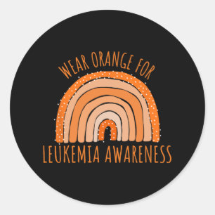 Adesivo Redondo Visto Laranja Para Leucemia De Sensibilização À Le