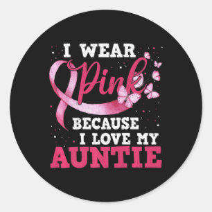 Adesivo Redondo Visto Rosa Eu Amo Minha Tia Cancer De Mama Consciê