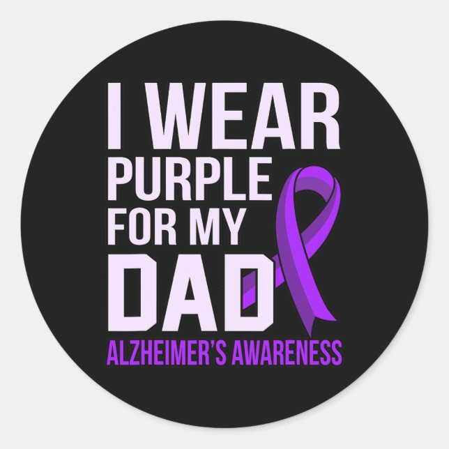Adesivo Redondo Visto Roxo para Alzheimer Pai Fita G (Frente)