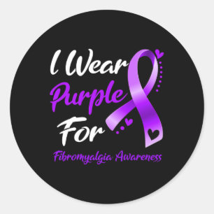 Adesivo Redondo Visto Roxo Para Fita De Consciência Da Fibromialgi