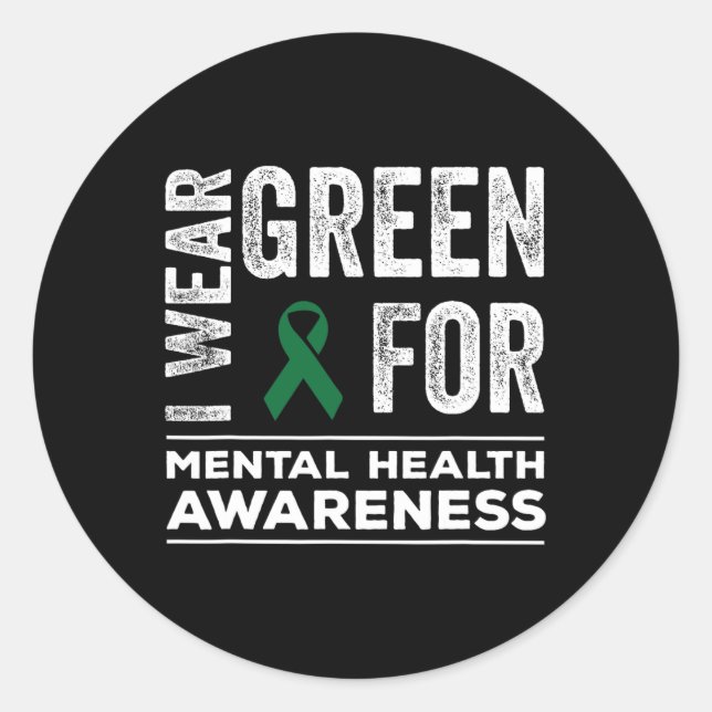 Adesivo Redondo Visto Verde Para Sensibilização Para A Saúde Menta (Frente)