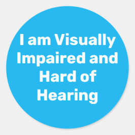Adesivo Redondo visually impaired and hard of hearing blue