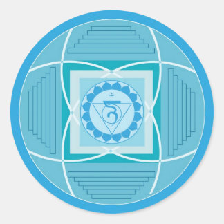 Adesivo Redondo Visuddha Chakra Mandala