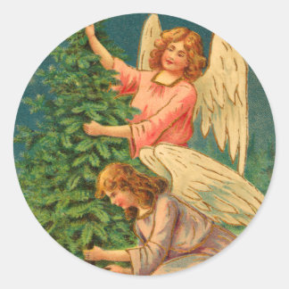 Adesivo Redondo Vítima de Anjo do Natal Vitoriano