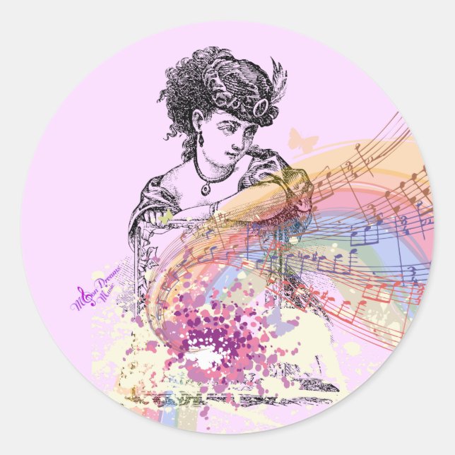 Adesivo Redondo Vititoriana Pequena Coluna Rosa Bonita (Frente)