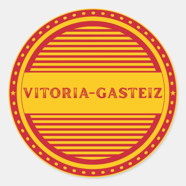 Adesivo Redondo Vitoria-Gasteiz City Pride Emblem Spanish Identity (Frente)