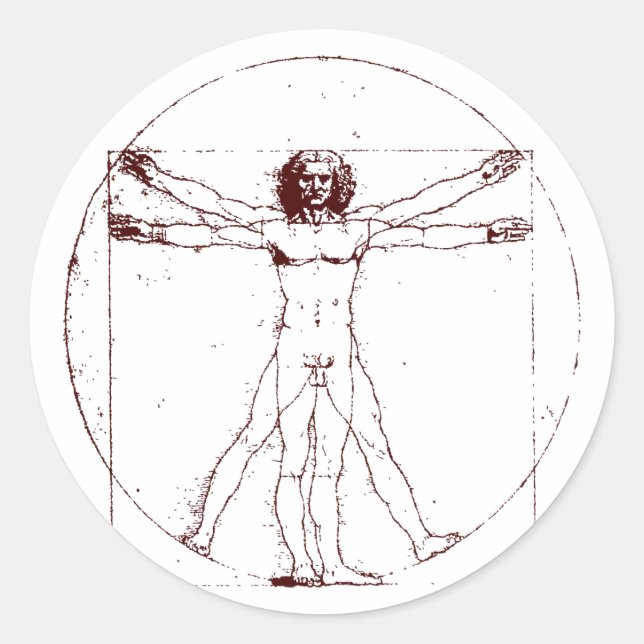 Adesivo Redondo Vitruvian Man BRK (Frente)
