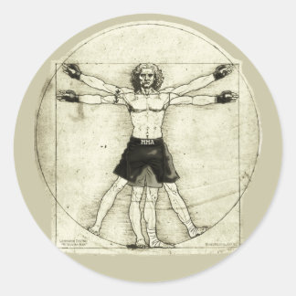 Adesivo Redondo Vitruvian MMA Man