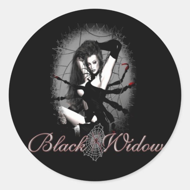 Adesivo Redondo Viúva Preta (Frente)