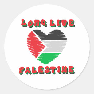 Adesivo Redondo Viva a Palestina