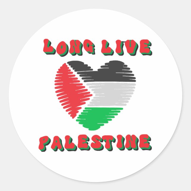 Adesivo Redondo Viva a Palestina (Frente)