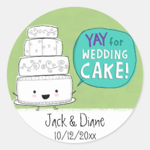 Adesivo Redondo VIVA ao Bolo de Casamento! Personalizável