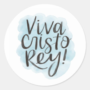 Adesivo Redondo Viva Cristo Rey! Vinheta
