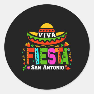 Adesivo Redondo Viva Fiesta San Antonio Cinco De Mayo Sombrero Wom