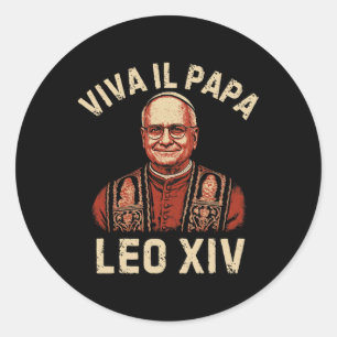 Adesivo Redondo Viva Il Papa Leo Xiv