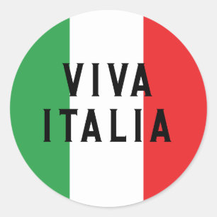 Adesivo Redondo Viva Italia Flag of Itália Personalised