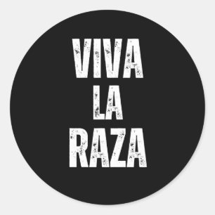 Adesivo Redondo Viva La Raza Immigration Rights Anti Trump 2025
