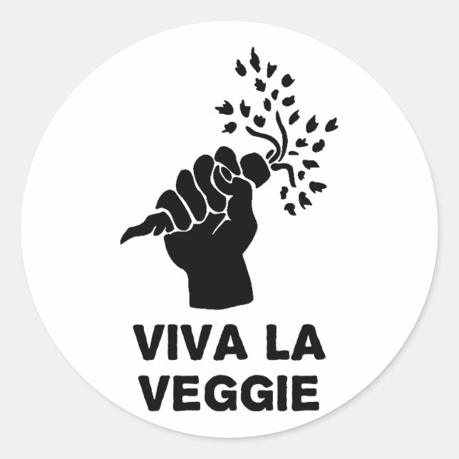 Adesivo Redondo Viva La Veggie (Frente)