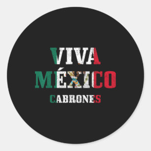 Adesivo Redondo Viva Mexico Cabrones Funny Cinco De Mayo Mexicano