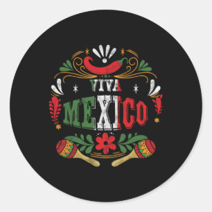 Adesivo Redondo Viva México Cinco de Mayo, Partido Mexicano