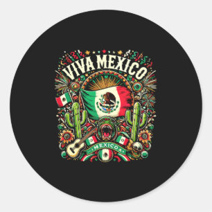 Adesivo Redondo Viva México Dia da Independência Bandeira Mexicana