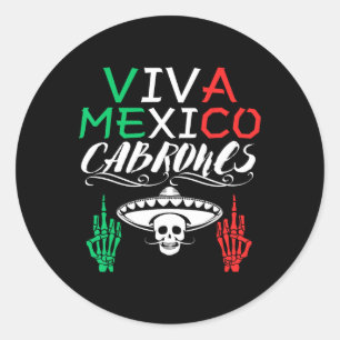 Adesivo Redondo Viva México Dia da Independência dos Cabrones Band