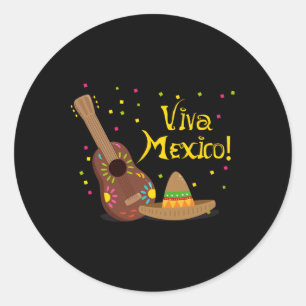 Adesivo Redondo Viva México! Festa do Dia da Independência Mexican