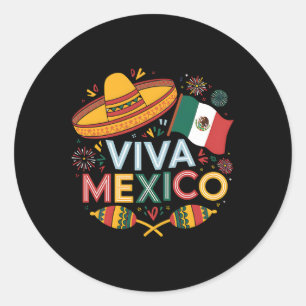 Adesivo Redondo Viva México Para O Dia Da Independência Mexicana E