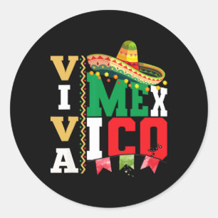Adesivo Redondo Viva México Para O Dia Da Independência Mexicana E