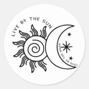 Adesivo Redondo "Viva pelo Sol, Amor pela Lua-Celestial