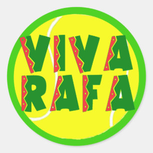 Adesivo Redondo VIVA RAFA com bola de tênis