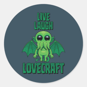 Adesivo Redondo Viva Ria Lovecraft Cthulhu Fofo
