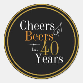 Adesivo Redondo Vivas e Cervejas 40 Anos de Design Moderno