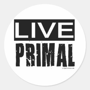 Adesivo Redondo vive a dieta primordial/paleo