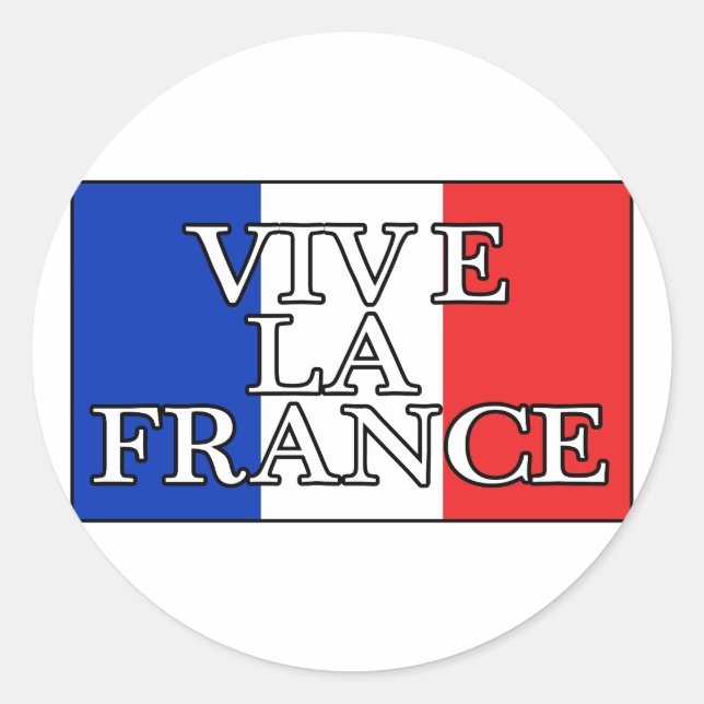 Adesivo Redondo Vive La France (Frente)