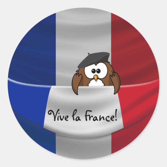 Adesivo Redondo Vive la France! (Frente)