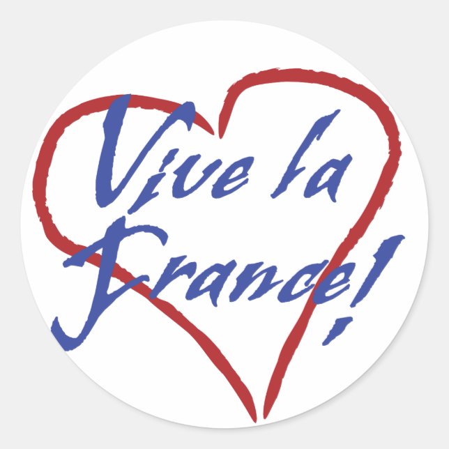 Adesivo Redondo Vive la France Round Sticker (Frente)