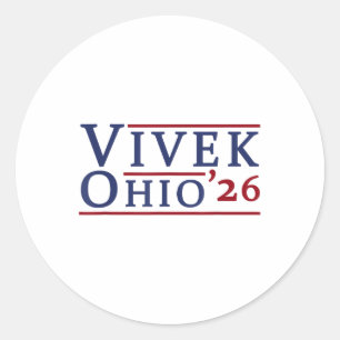 Adesivo Redondo Vivek Ramaswamy Para Governador De Ohio 2026 Vivek