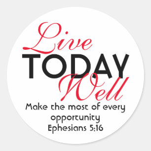 Adesivo Redondo VIVEM HOJE BEM, Efesianos de Escrituras Motivacion