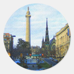 Adesivo Redondo Vizinhança Histórica do Monumento de Washington